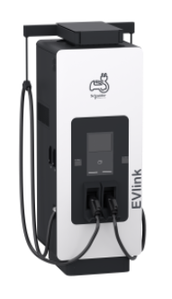 Fast charging station, EVlink Pro DC, 120kW, CCS2 + CCS2 connectors, floor stand